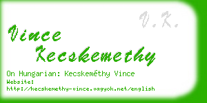 vince kecskemethy business card